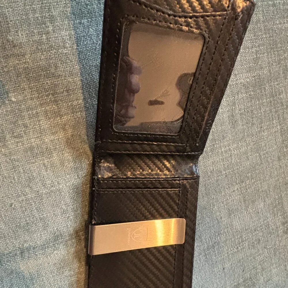 Travando Mens Slim Black Wallet with Money Clip Bifold
